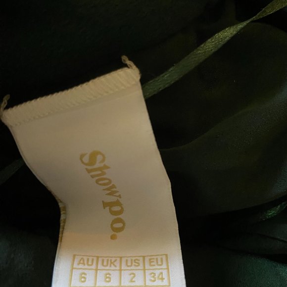 Showpo  Revolve Around Me Dress Satin Wrap in Emerald - Picture 5 of 5
